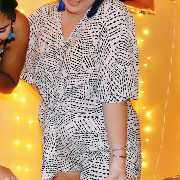 Tyche Black and White Print Romper - Picture 3 of 4